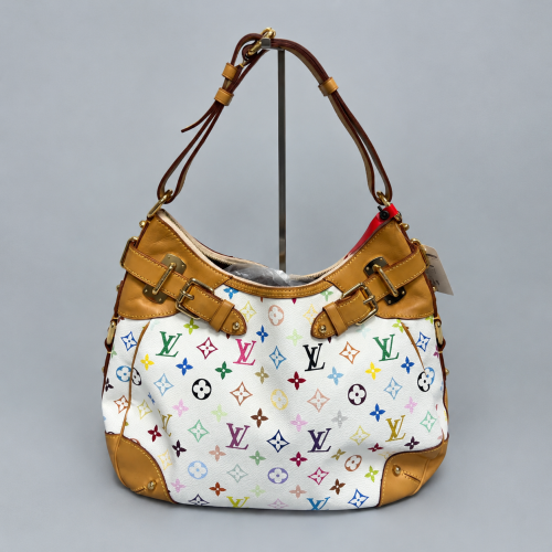  Louis Vuitton Monogram Multicolor Greta Bag in White