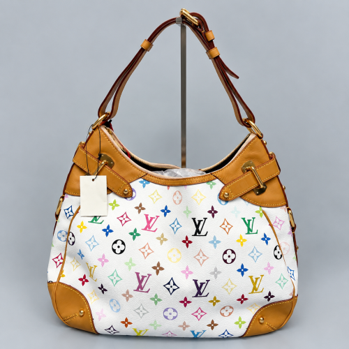  Louis Vuitton Monogram Multicolor Greta Bag in White