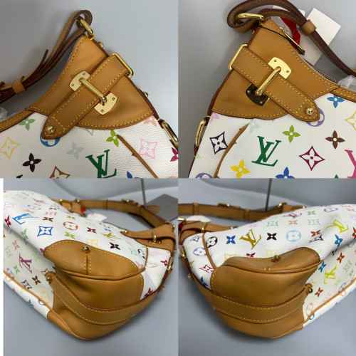  Louis Vuitton Monogram Multicolor Greta Bag in White