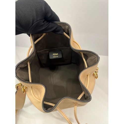 Mon Tresor Beige Bucket Bag, Gold Tone Hardware