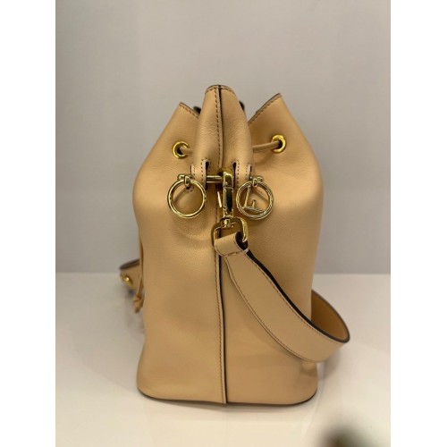 Mon Tresor Beige Bucket Bag, Gold Tone Hardware