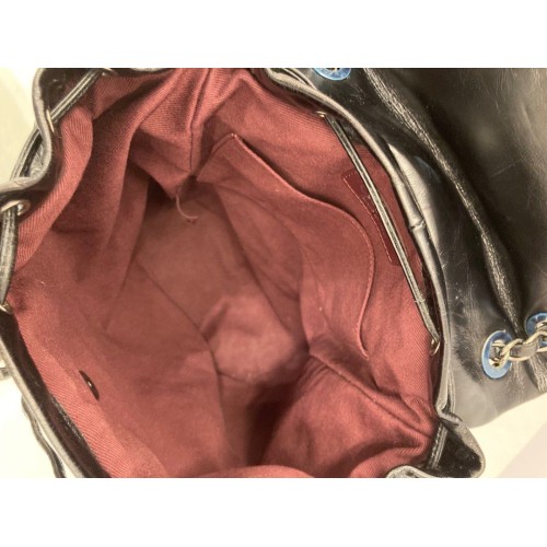 Chanel Quilted Backpack in Glazed Calfskin, Silver Hardware