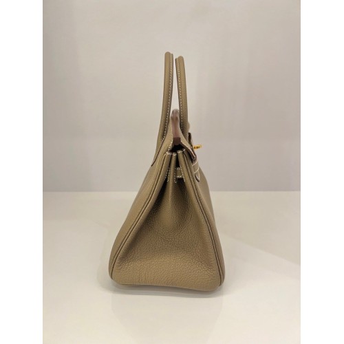 Hermes Birkin 25 Veau Togo 18 Etoupe, Gold Tone Hardware