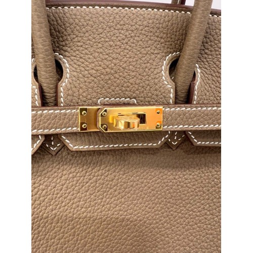 Hermes Birkin 25 Veau Togo 18 Etoupe, Gold Tone Hardware