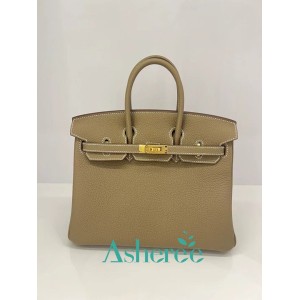 Hermes Birkin 25 Veau Togo 18 Etoupe, Gold Tone Hardware