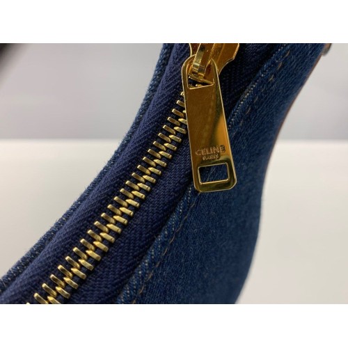 Celine Ava Shoulder Bag in Denim, Gold Tone Hardware