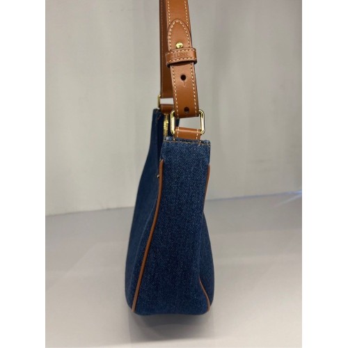 Celine Ava Shoulder Bag in Denim, Gold Tone Hardware