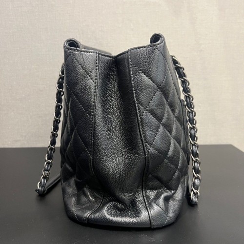 Chanel Shopping Tote Black Caviar Leather, Ruthenium Hardware