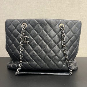 Chanel Shopping Tote Black Caviar Leather, Ruthenium Hardware