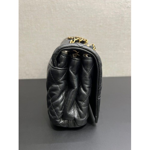 Chanel Soft Elegance Medium Handbag Black Lamb/Calf Leather