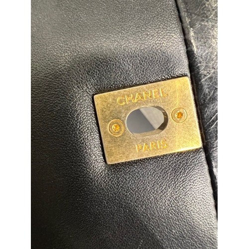 Chanel Soft Elegance Medium Handbag Black Lamb/Calf Leather