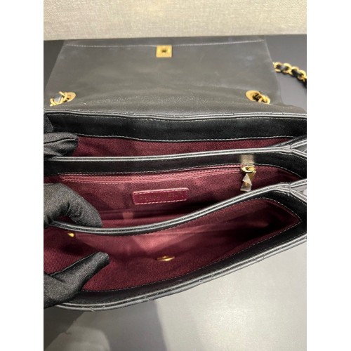 Chanel Soft Elegance Medium Handbag Black Lamb/Calf Leather