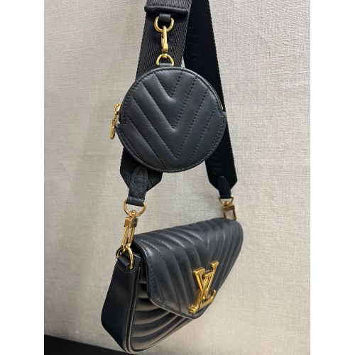 Louis Vuitton New Wave Multi-Pochette Shoulder Bag in Calfskin, Gold Tone hardware