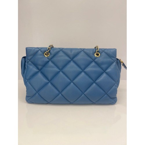 Ferragamo Vara Bow Shoulder Bag Blue, Gold Tone Hardware