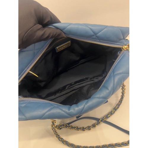 Ferragamo Vara Bow Shoulder Bag Blue, Gold Tone Hardware