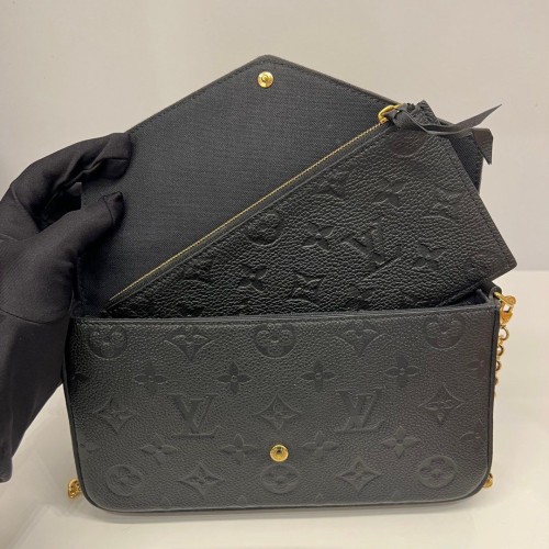 Louis Vuitton Félicie Pochette Monogram Empreinte Leather, Gold Tone Hardware