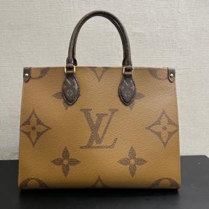Louis Vuitton OnTheGo MM in Reverse Monogram Canvas, Gold Tone Hardware