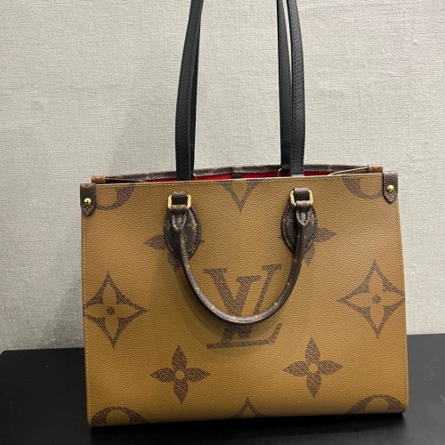 Louis Vuitton OnTheGo MM in Reverse Monogram Canvas, Gold Tone Hardware