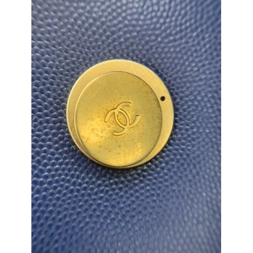 Chanel Deauville Blue Caviar Leather, Gold Tone Hardware