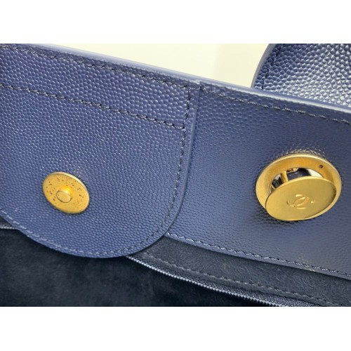 Chanel Deauville Blue Caviar Leather, Gold Tone Hardware