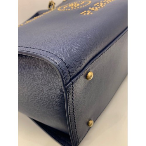 Chanel Deauville Blue Caviar Leather, Gold Tone Hardware