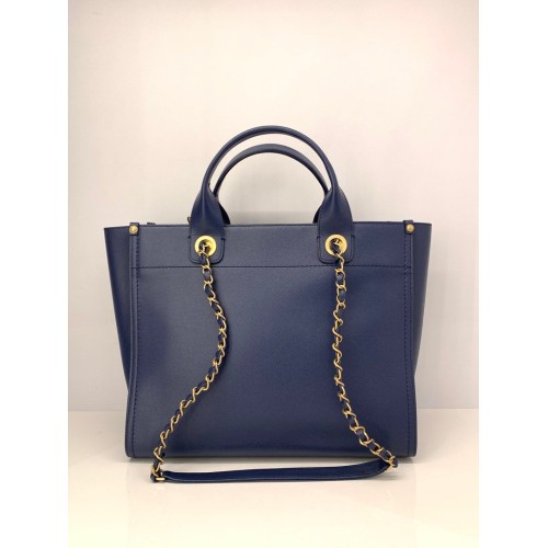 Chanel Deauville Blue Caviar Leather, Gold Tone Hardware