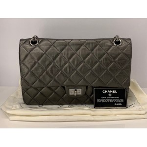 Chanel Double Flap Bag 2.55 Shoulder Bag, Silver Hardware