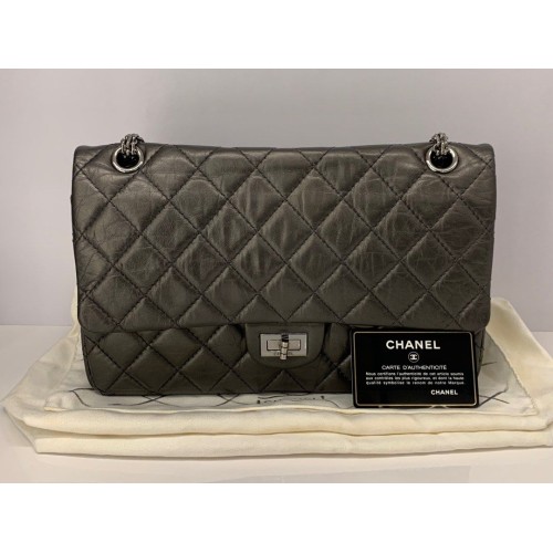 Chanel Double Flap Bag 2.55 Shoulder Bag, Silver Hardware