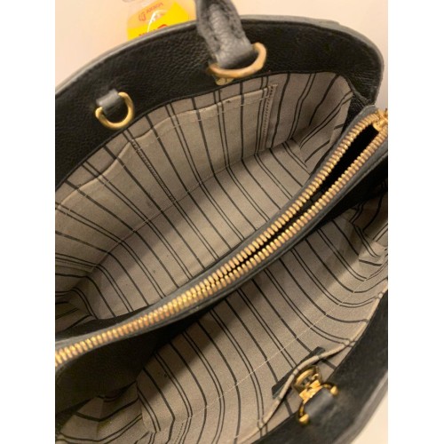Louis Vuitton LV Montaigne BB Leather Top Handle Bag, Gold Tone Hardware