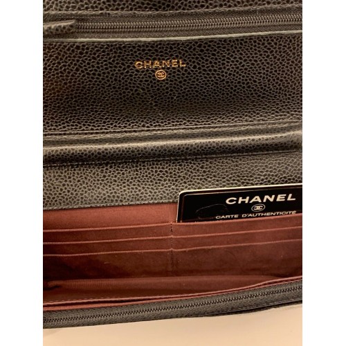 Chanel Wallet on Chain Caviar Leather, Gold Tone Hardware