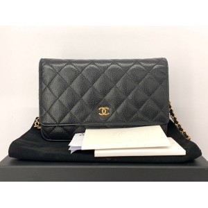 Chanel Wallet on Chain Caviar Leather, Gold Tone Hardware