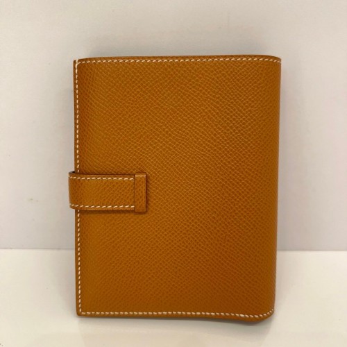 Hermes Bearn Compact Wallet Epsom Gold, Gold Tone Hardware