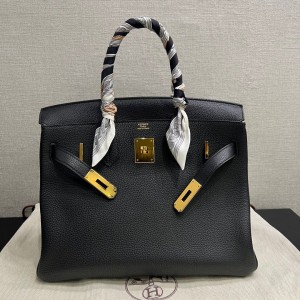Hermes Birkin 30 Black Togo Leather, Gold Tone Hardware