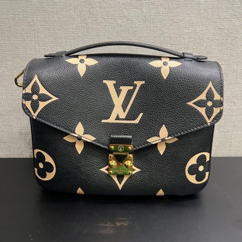 Louis Vuitton Pochette Métis Bicolor Monogram Empreinte Leather, Gold Tone Hardware