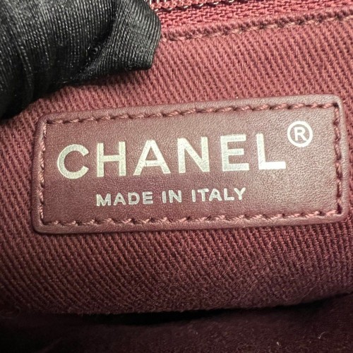 Chanel Flap Bag Blue Chevron Leather, Silver Hardware