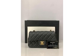 Chanel Mini Flap Bag in Black Caviar Leather GHW Series 20