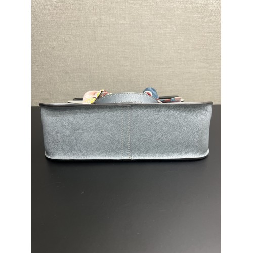 Hermes Halzan 25cm Evercolor J7 Blue Lin