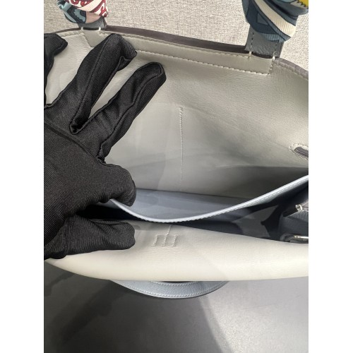 Hermes Halzan 25cm Evercolor J7 Blue Lin