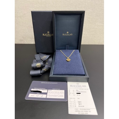 Buccellati Opera Tulle Yellow Gold Pendant with Logo Element and Red Enamel 