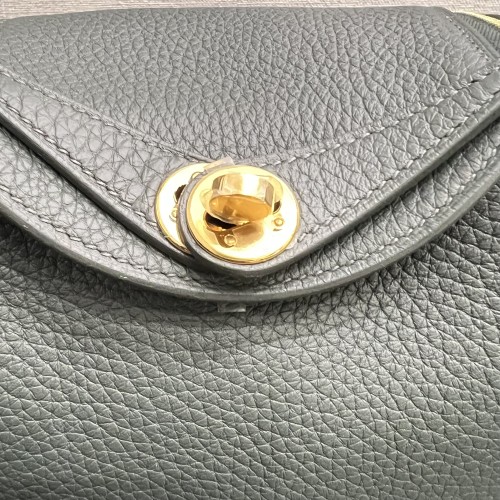 Hermes Lindy Mini II Taurillon Clemence Q0 Vert Mangrove