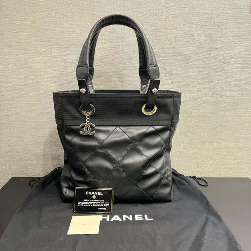 Chanel Coated Canvas Black Tote Bag
