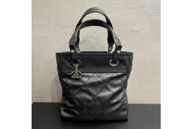 Chanel Coated Canvas Black Tote Bag