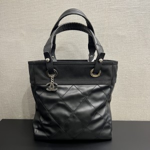 Chanel Coated Canvas Black Tote Bag