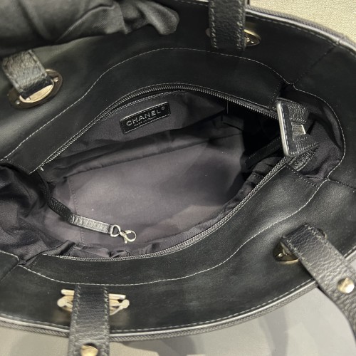 Chanel Coated Canvas Black Tote Bag