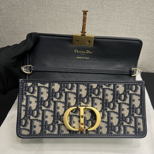 Dior Miss Montaigne Mini Bag Blue Dior Oblique Jacquard