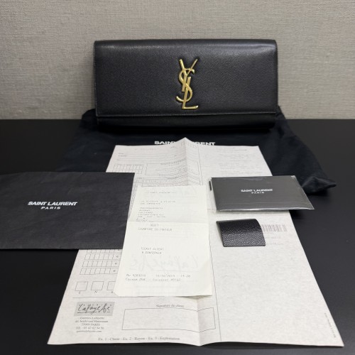 Saint Laurent Kate Monogramme Leather Clutch