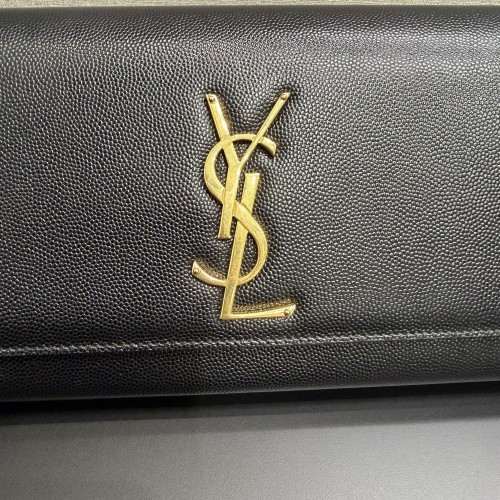 Saint Laurent Kate Monogramme Leather Clutch