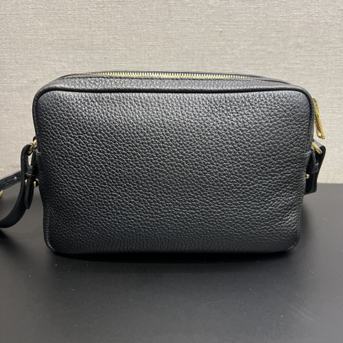 Prada Vitello Phenix Double Zip Black Camera Bag