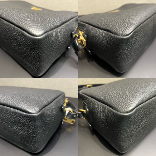 Prada Vitello Phenix Double Zip Black Camera Bag