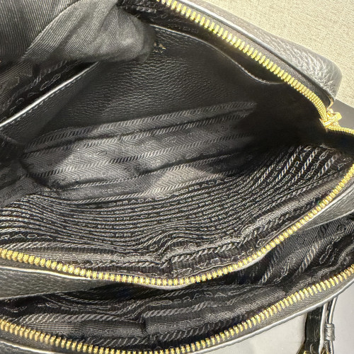 Prada Vitello Phenix Double Zip Black Camera Bag